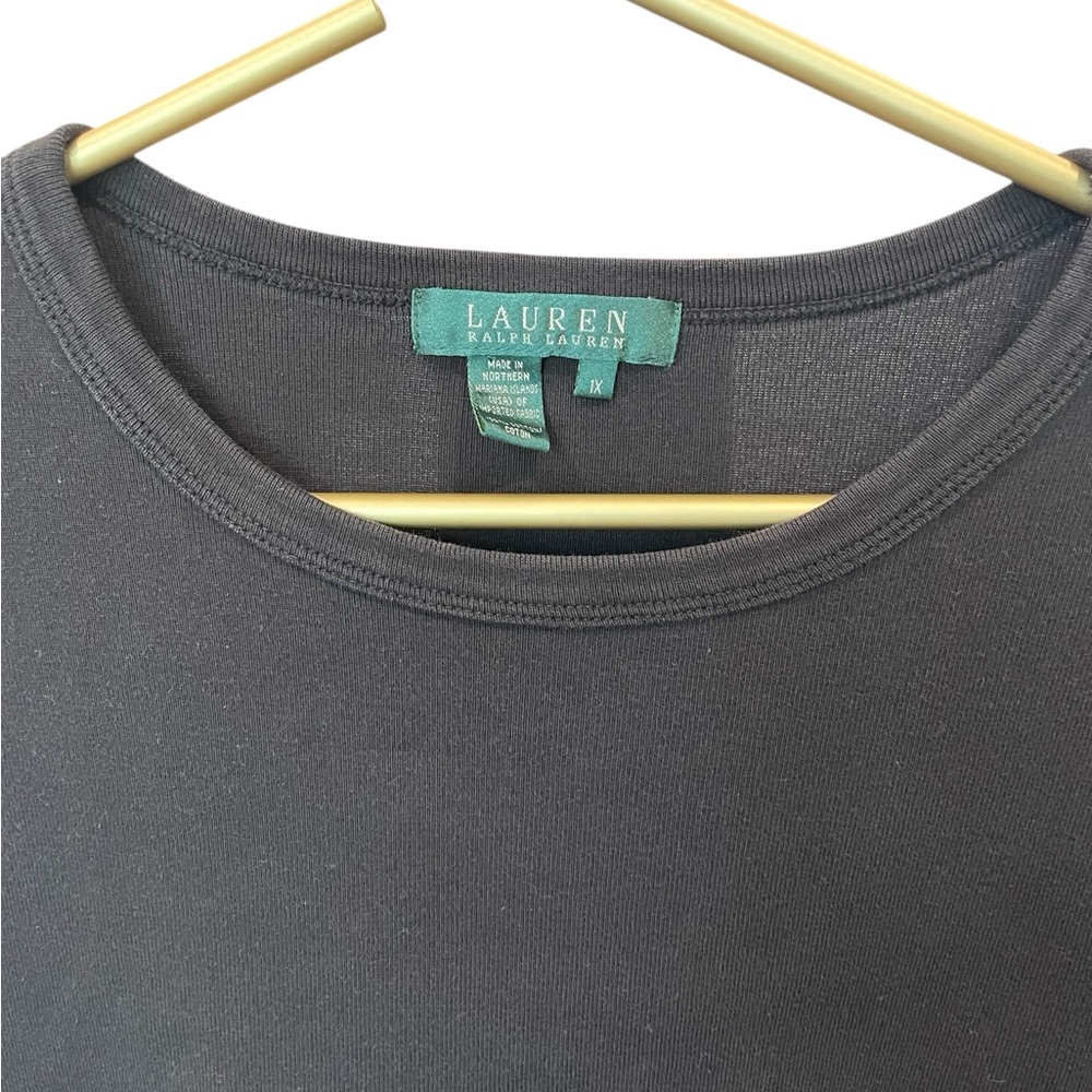 Lauren Ralph Lauren – Black Tee, Cotton Stretch, Sz XL, EUC - Picture 3 of 6